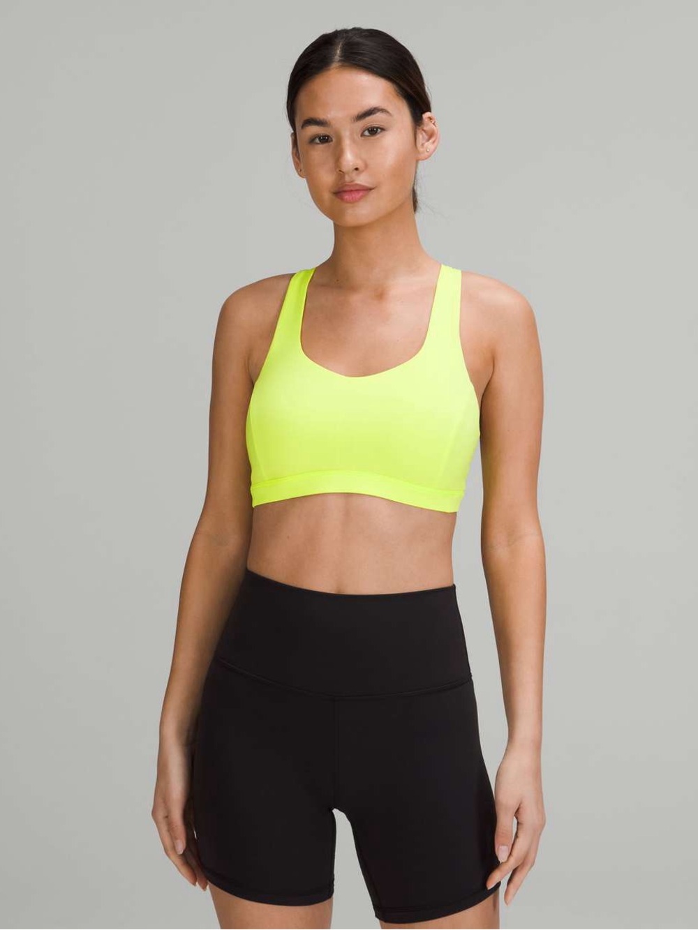 LULULEMON Neon Yellow Sports Bra - Women's Supportive Activewear Size 6